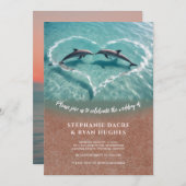 Hochzeit am Strand, tropische Hochzeit Einladung (Vorne/Hinten)