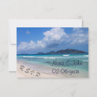 Hochzeit am Strand UAWG standard 3,5 x 5 RSVP Karte