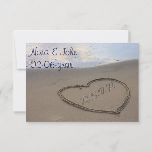 Hochzeit am Strand UAWG standard 3,5 x 5 RSVP Karte (Vorderseite)