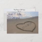 Hochzeit am Strand UAWG standard 3,5 x 5 RSVP Karte (Vorne/Hinten)