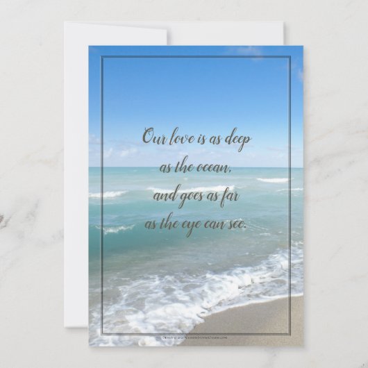 Hochzeit am Strand verschoben storniert Aufschiebu Einladung (Rückseite)