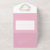 Hochzeit am Strand von Seashells All In One Einladung (Außenbereich)