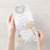 Hochzeit am Strand von Seashells All In One Einladung (Abreißen)