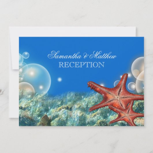 Hochzeit am Strand von Starfish Verlobung Einladung (Vorderseite)