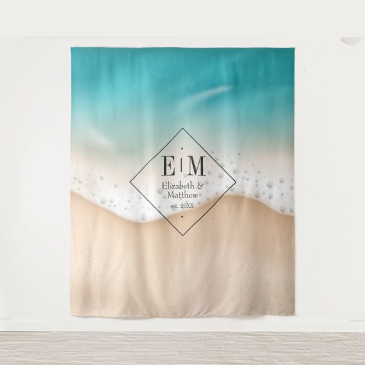 Hochzeit am Strand Wandteppich (Vorderseite)