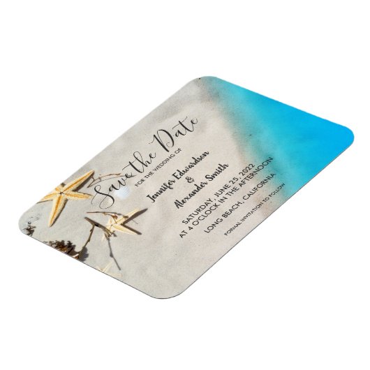 Hochzeit am tropischen Meer Save the Date Magnet (Linke Seite)
