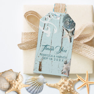 Hochzeit am Ufer des Aqua Blue Seashell Geschenkanhänger