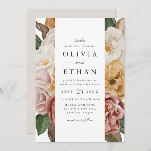 Hochzeit am Vintagen Garten Einladung (Vorne/Hinten)