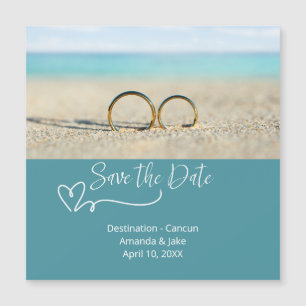 Hochzeit am Zielort Strandhochzeit speichern Magnetkarte