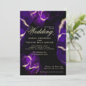 Hochzeit | Amethyst Lila Alkoholtinte Einladung (Stehend Vorderseite)