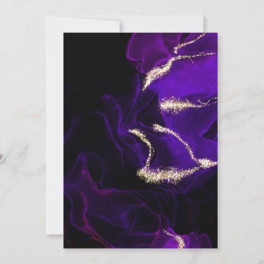 Hochzeit | Amethyst Lila Alkoholtinte Einladung (Rückseite)