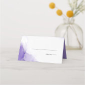 Hochzeit | Amethyst Lila Script Silver Platzkarte (Vorderseite)