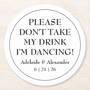 Hochzeit an der blauen Küste Runder Pappuntersetzer