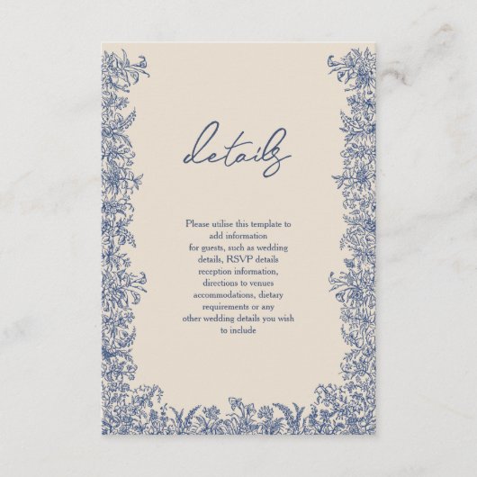 Hochzeit an der Blütengrenze Begleitkarte (Vorderseite)