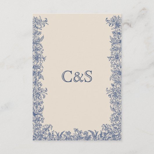 Hochzeit an der Blütengrenze Begleitkarte (Rückseite)