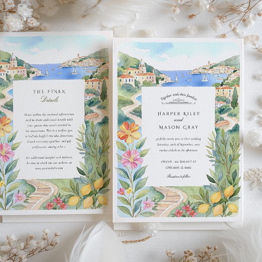 Hochzeit an der Côte d'Azur Einladung