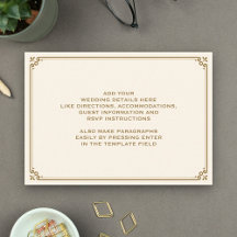 Hochzeit an der Creme und am Gold Border