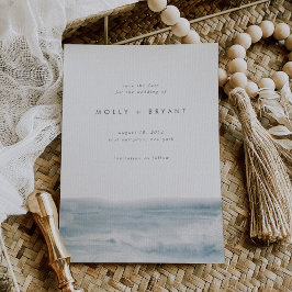 Hochzeit an der Minimalistischen Küste bei geringe Save The Date