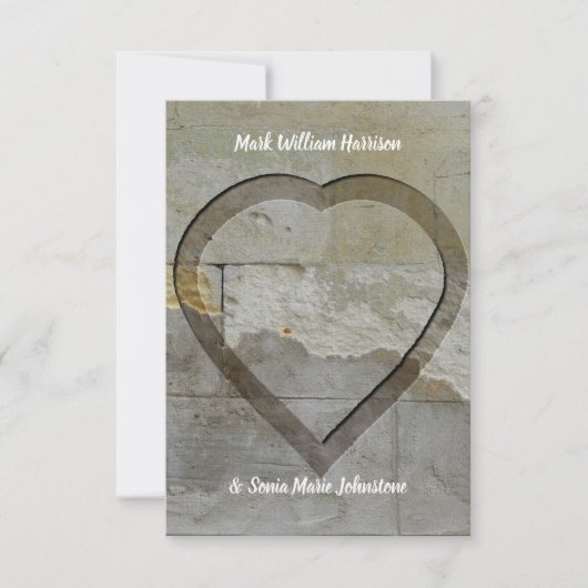 Hochzeit an der Steinmauer Einladung (Vorderseite)