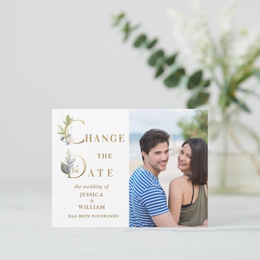 Hochzeit ändert das Datum der Ankündigung eines el Postkarte (Stehend Vorderseite)