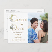 Hochzeit ändert das Datum der Ankündigung eines el Postkarte (Vorne/Hinten)