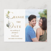 Hochzeit ändert das Datum der Ankündigung eines el Postkarte (Vorderseite)