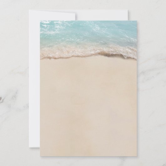 Hochzeit ändert das Datum tropischen Strandes Save The Date (Rückseite)