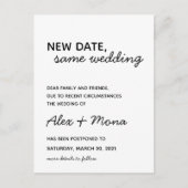 Hochzeit Änderung des Datums Postkarte (Vorderseite)