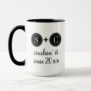 Hochzeit Anniversary Monogram Initials Couple Tasse