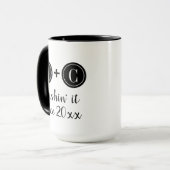 Hochzeit | Anniversary Monogram Initials Couple Tasse (Vorderseite Links)