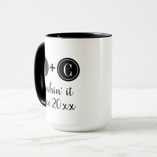 Hochzeit | Anniversary Monogram Initials Couple Tasse (Vorderseite Links)