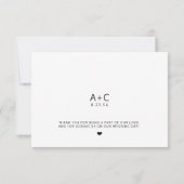 Hochzeit anstelle von Gönnerspenden für Wohltätigk Dankeskarte (Rückseite)