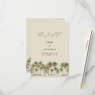 Hochzeit-Antwort mit Palme Tropisches Reiseziel Kü RSVP Karte