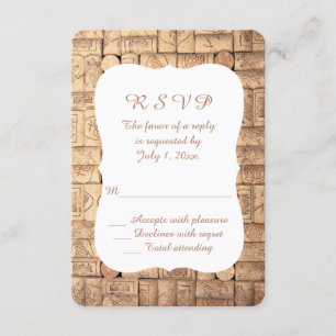 Hochzeit-Antwort Wein Korken RSVP Karte