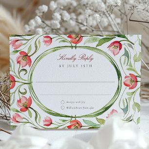 Hochzeit-Antwortkarte mit Vintage-Tulpen Einladung