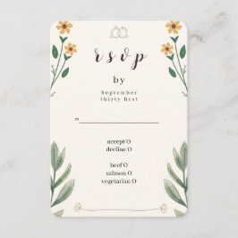 Hochzeit-Antwortkarte mit Wildblumen RSVP Karte