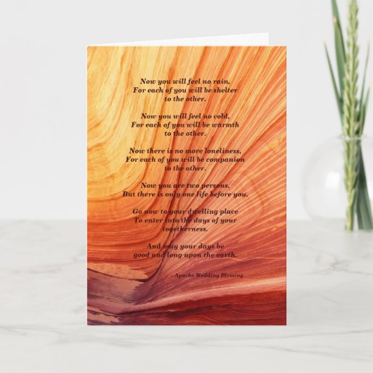 Hochzeit Apache Segen Feel No Rain Inside v2 Karte (Vorderseite)