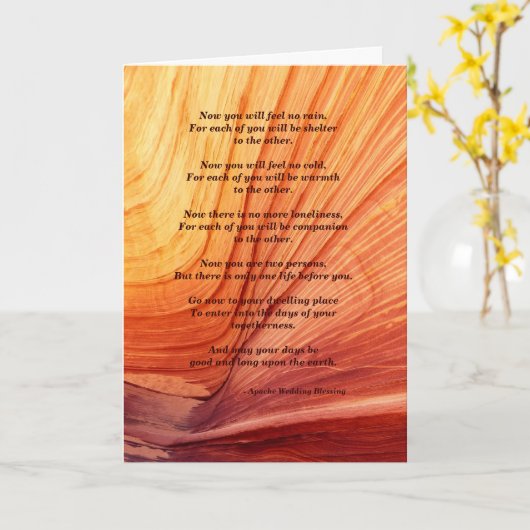 Hochzeit Apache Segen Feel No Rain Inside v2 Karte (Gelbe Blume)