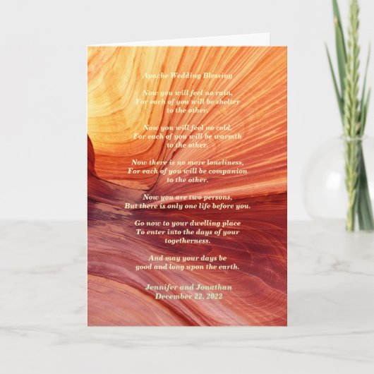 Hochzeit Apache Segen Feel No Rain Inside v2 Karte (Vorderseite)