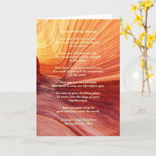 Hochzeit Apache Segen Feel No Rain Inside v2 Karte (Gelbe Blume)