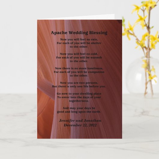 Hochzeit Apache Segen Feel No Rain Inside v2 Karte (Gelbe Blume)