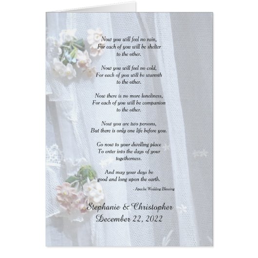 Hochzeit, Apache Segen jetzt wirst du keinen Regen (Vorne)