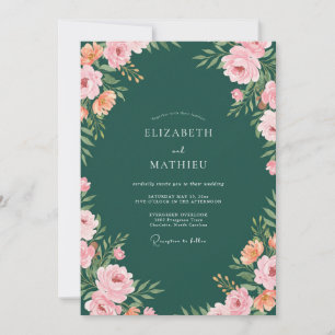 Hochzeit Apricot Ranunculus Eucalyptus Wald Einladung