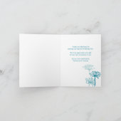 Hochzeit aquamarine aqua Blume Mädchen danke Ihnen (Innenseite)