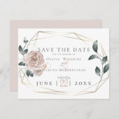 HOCHZEIT | Aquarellfarben Rose Rosa Rosa Save The Date (Vorne/Hinten)