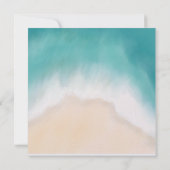 Hochzeit Aquarellinsel am Strand Einladung (Rückseite)