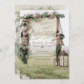 Hochzeit Arbor Lantern Rose Hochzeit Einladung (Vorne/Hinten)