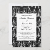 Hochzeit Art Deco Schwarz und Weiß Einladung (Vorderseite)