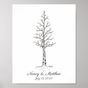 Hochzeit Aspen Fingerabdruck Baum Poster