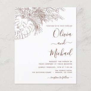 Hochzeit auf Budget Pampas Gras Terrakotta Sketch Flyer